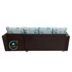 Comfort Designs Glamour L Shape Sofa,Textured Premium Polyester Fabric Sofa for Leaving Room, Soft, Lightweight, Comfortable Couch Sofa for Seating (Dark Brown Grey) - Image 5