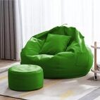KAM'S LIEU Brand- Classic 4XL Bean Bag Chair Ultra Soft Made with Leatherette Fabric Bean Bag with Footrest and Cushion for Adults, Kids & Teens (Beans Included) (Green) - Image 2