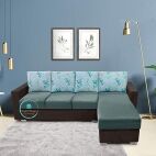 Comfort Designs Glamour L Shape Sofa,Textured Premium Polyester Fabric Sofa for Leaving Room, Soft, Lightweight, Comfortable Couch Sofa for Seating (Dark Brown Grey) - Image 2