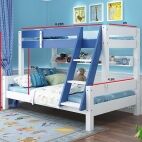 Mandarin Solidwood Twin Over Double Bunk Bed for Kids with Underbed Storage - Blue - Image 6