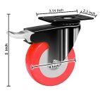 IMPEX 4" Caster Wheels Swivel Plate With Brake Lock For Trolley Truck 75 MM Heavy Duty upto 1200 lbs Castor Wheels for Furniture, Bed, Counter Wheels 360° Rotating Top Plate Caster Wheel (Set of 4) - Image 4