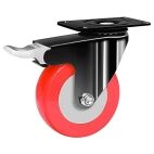 IMPEX 4" Caster Wheels Swivel Plate With Brake Lock For Trolley Truck 75 MM Heavy Duty upto 1200 lbs Castor Wheels for Furniture, Bed, Counter Wheels 360° Rotating Top Plate Caster Wheel (Set of 4) - Image 2