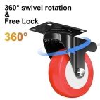 IMPEX 4" Caster Wheels Swivel Plate With Brake Lock For Trolley Truck 75 MM Heavy Duty upto 1200 lbs Castor Wheels for Furniture, Bed, Counter Wheels 360° Rotating Top Plate Caster Wheel (Set of 4) - Image 6