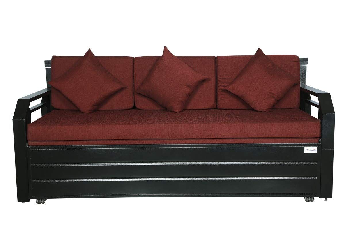 Metal Sofa Cum Bed with Hydraulic Storage King Size Bed Texture Finish - Colour Black by A1 Star Furniture.|A1SFSC15| - Image 4