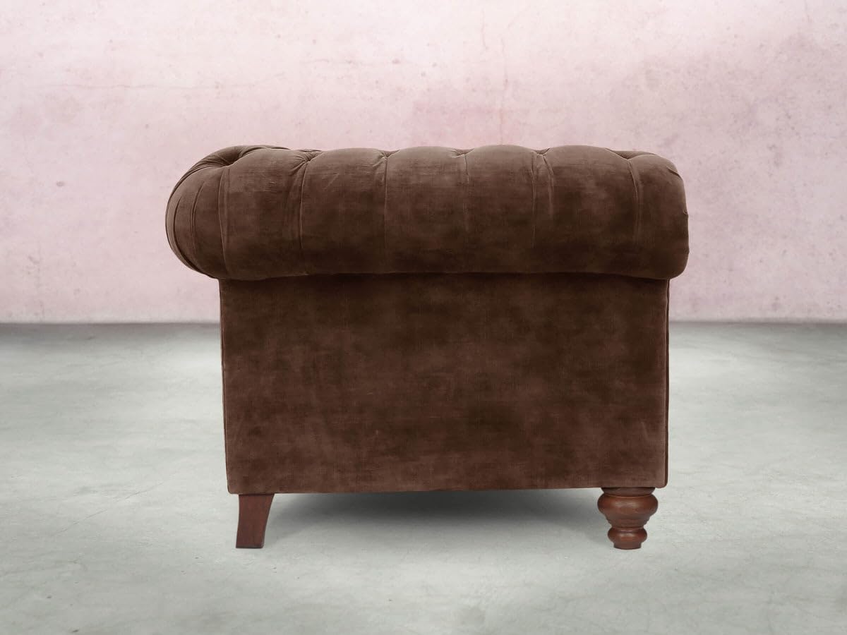 3 Seat Chesterfield Sofa in Hickory Vintage Velvet - Image 5