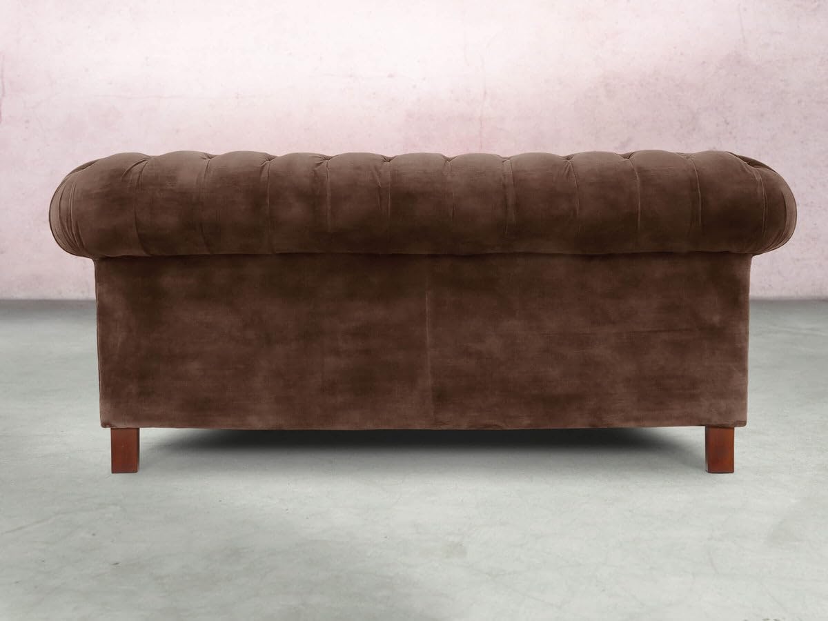 3 Seat Chesterfield Sofa in Hickory Vintage Velvet - Image 6