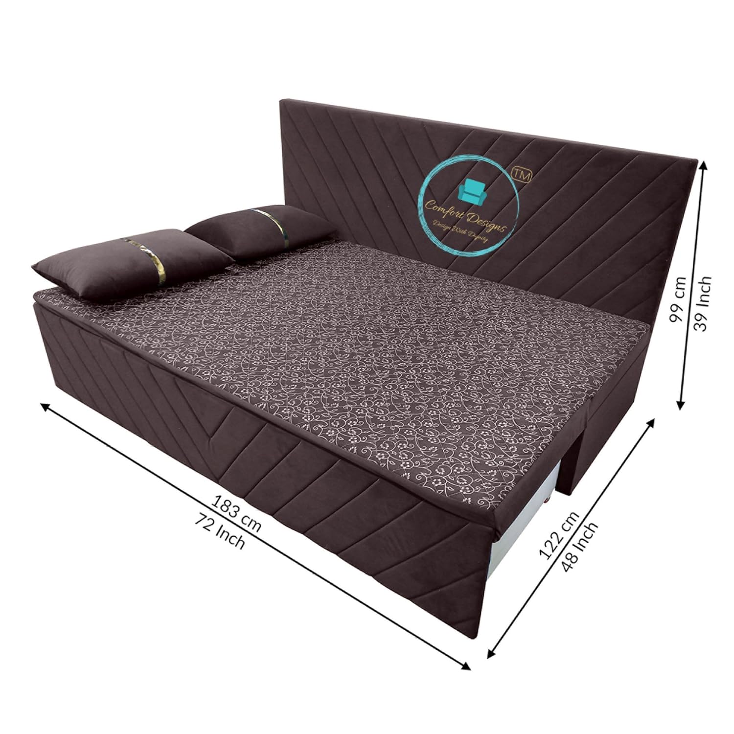 Comfort Designs Verona Textured Premium Polyester Fabric 4 Seater Sofa Cumbed for Living Room, Functional Storage, Soft, Lightweight, Comfortable Sofa - Image 3