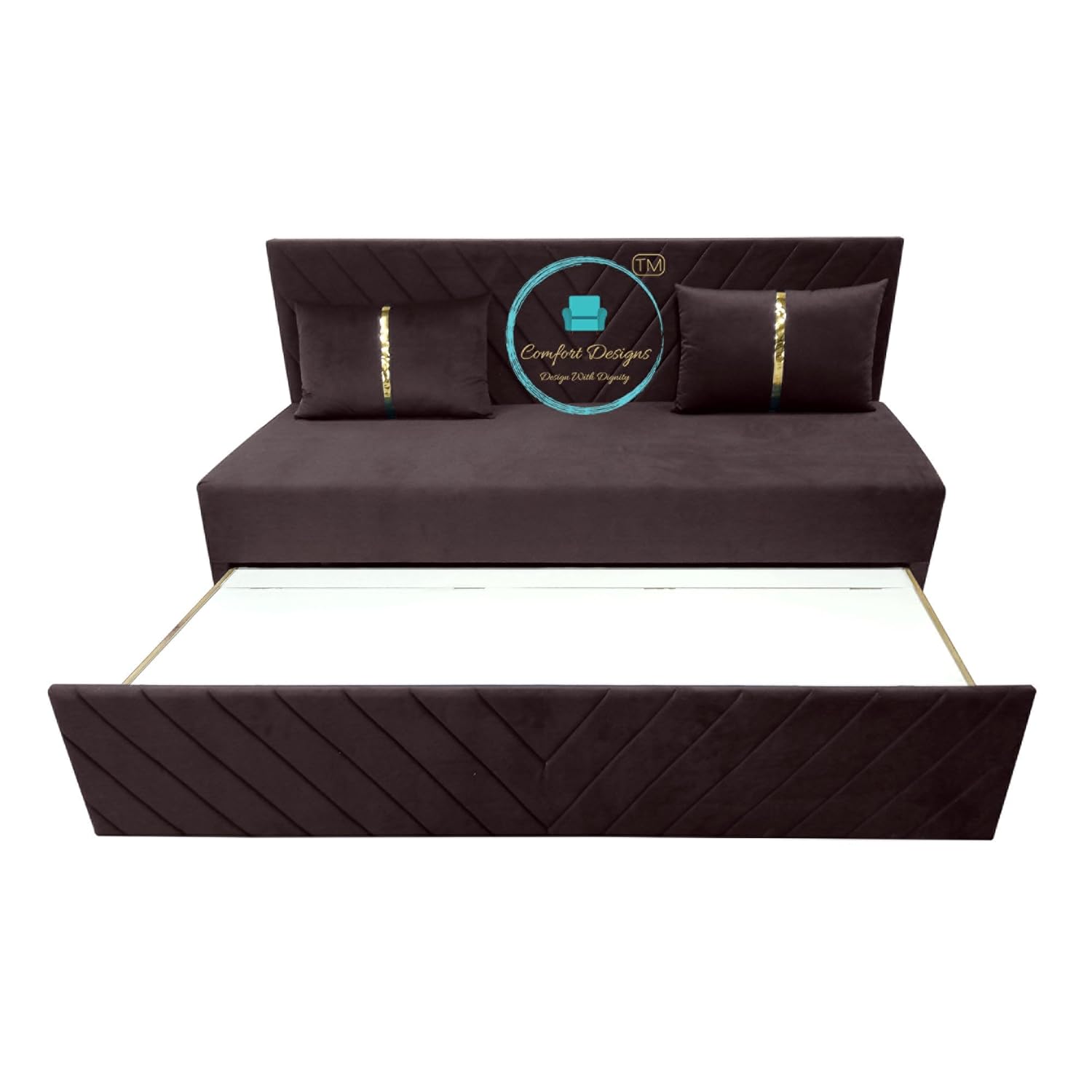 Comfort Designs Verona Textured Premium Polyester Fabric 4 Seater Sofa Cumbed for Living Room, Functional Storage, Soft, Lightweight, Comfortable Sofa - Image 9