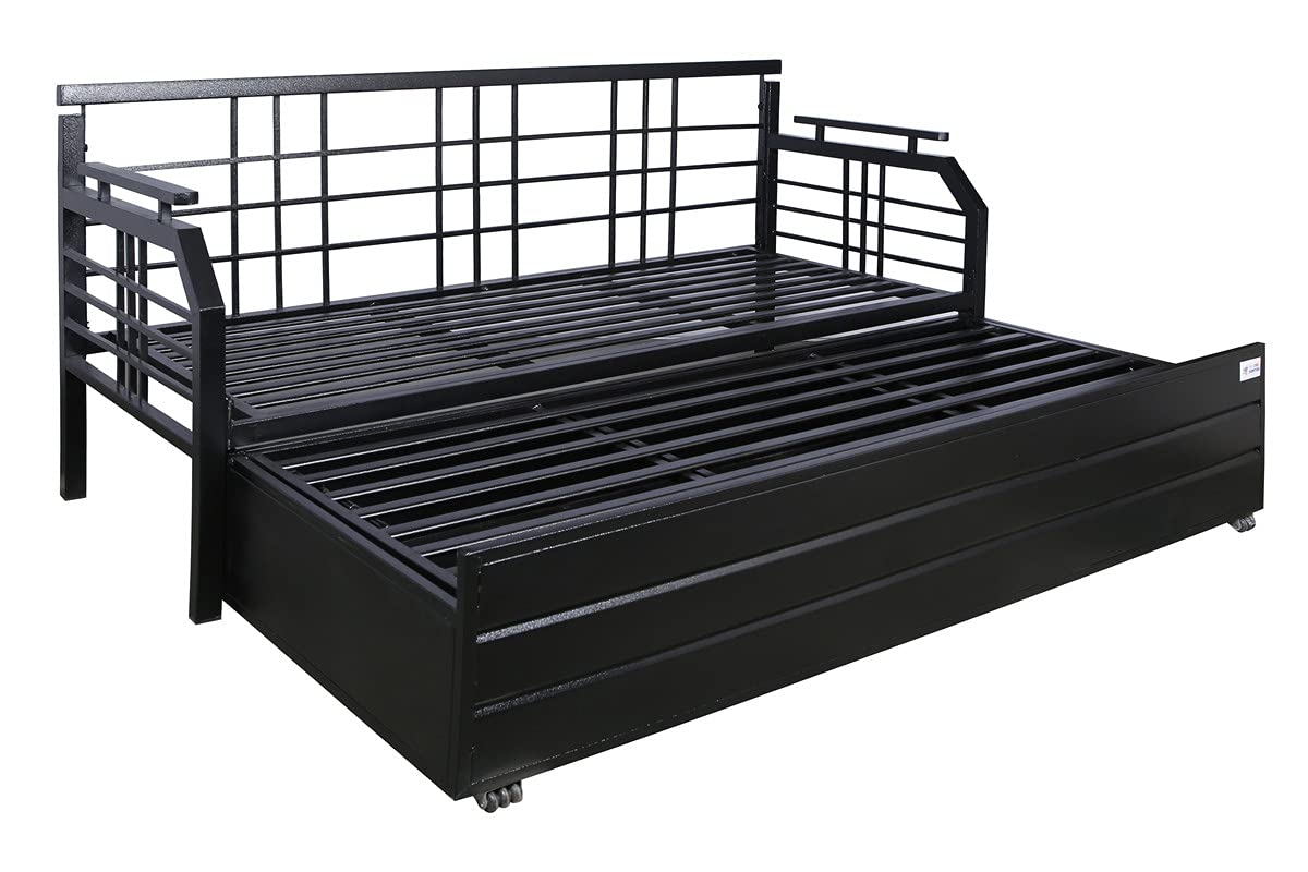 Metal Sofa Cum Bed with Hydraulic Storage King Size Bed Texture Finish - Colour Black by A1 Star Furniture.|A1SFSC07| - Image 3