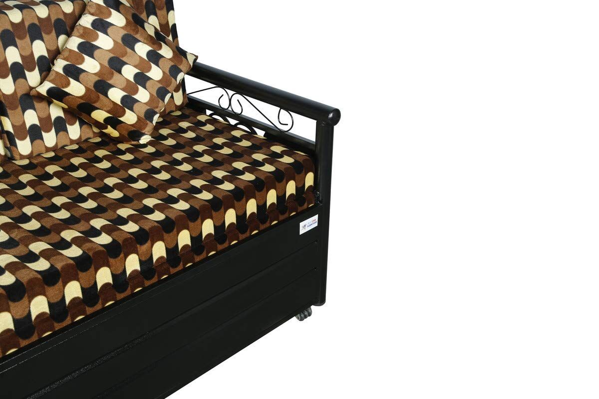 Metal Sofa Cum Bed with Hydraulic Storage King Size Bed Texture Finish - Colour Black by A1 Star Furniture.|A1SFSC07| - Image 7