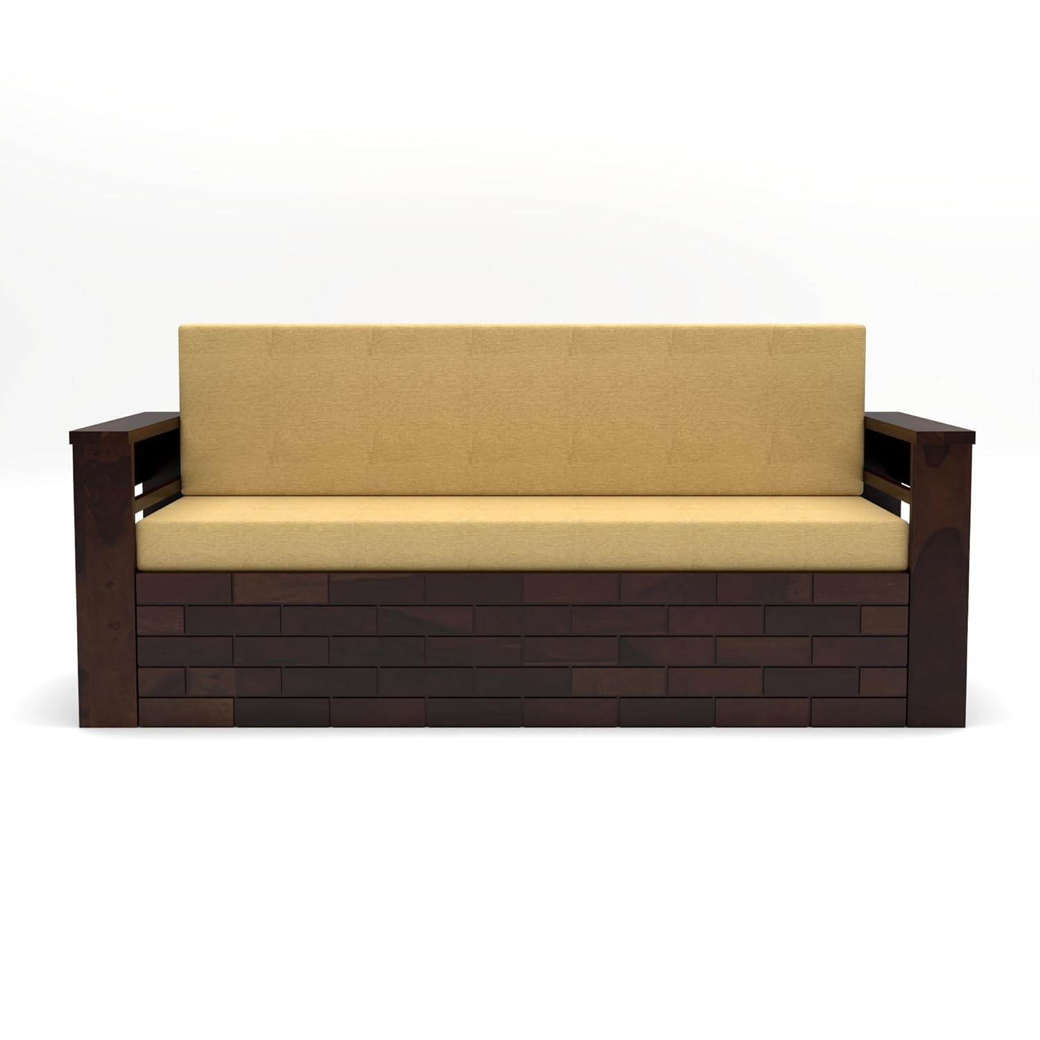 Solid Sheesham Wooden Sofa Cums Bed with Mattress for Living Room | Rosewood 3 Seater Sofa Cums Bed for Bedroom Without Pillow (Walnut,Gantor, 3 Seater) - Image 5