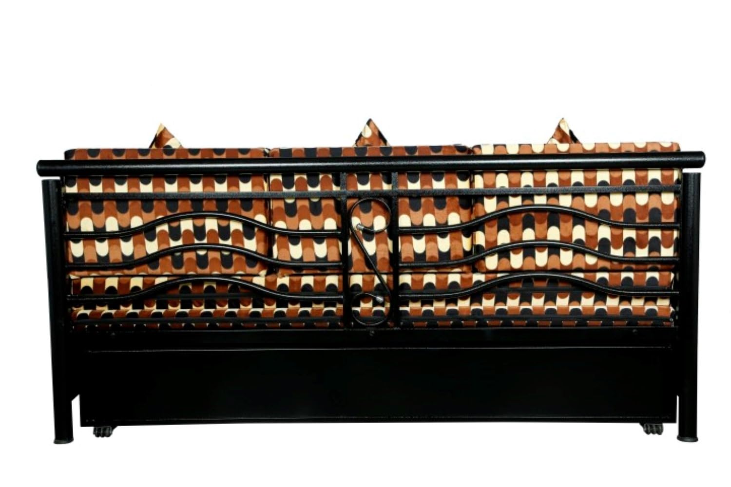 3 Seater Metal Sofa Cum Bed with Hydraulic Storage for Living Room (Black); Size: King - 6 x 6 - APICK7001 - Image 6