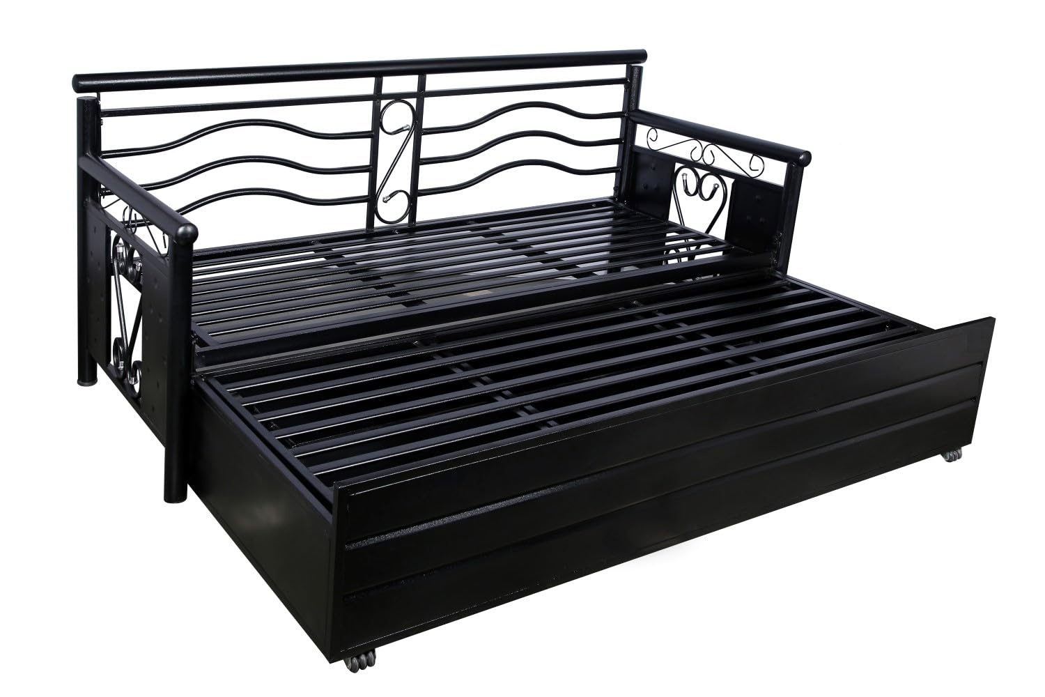 3 Seater Metal Sofa Cum Bed with Hydraulic Storage for Living Room (Black); Size: King - 6 x 6 - APICK7001 - Image 10