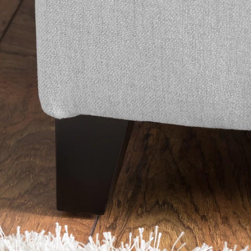 FUUBA Storage Ottoman, Storage Bench 2 Seater Sofa Upholstered Ottoman Bench with Storage, for Living (Light Grey) - Image 7