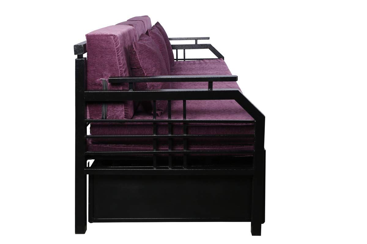 Metal Sofa Cum Bed with Hydraulic Storage King Size Bed Texture Finish - Colour Black by A1 Star Furniture.|A1SFSC11| - Image 5