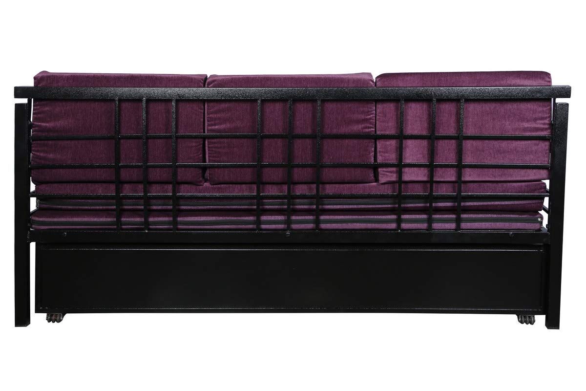 Metal Sofa Cum Bed with Hydraulic Storage King Size Bed Texture Finish - Colour Black by A1 Star Furniture.|A1SFSC11| - Image 7