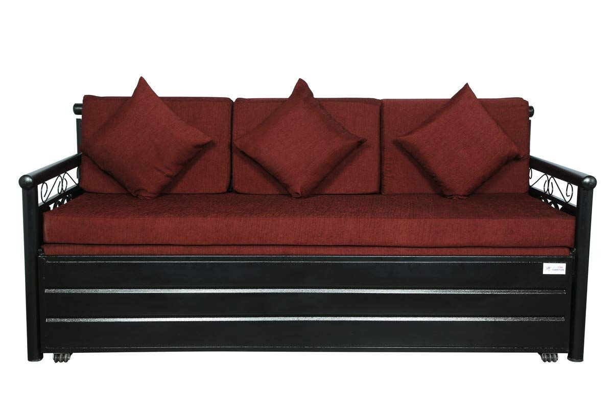 Metal Sofa Cum Bed with Hydraulic Storage King Size Bed Texture Finish - Colour Black by A1 Star Furniture.|A1SFSC05| - Image 3