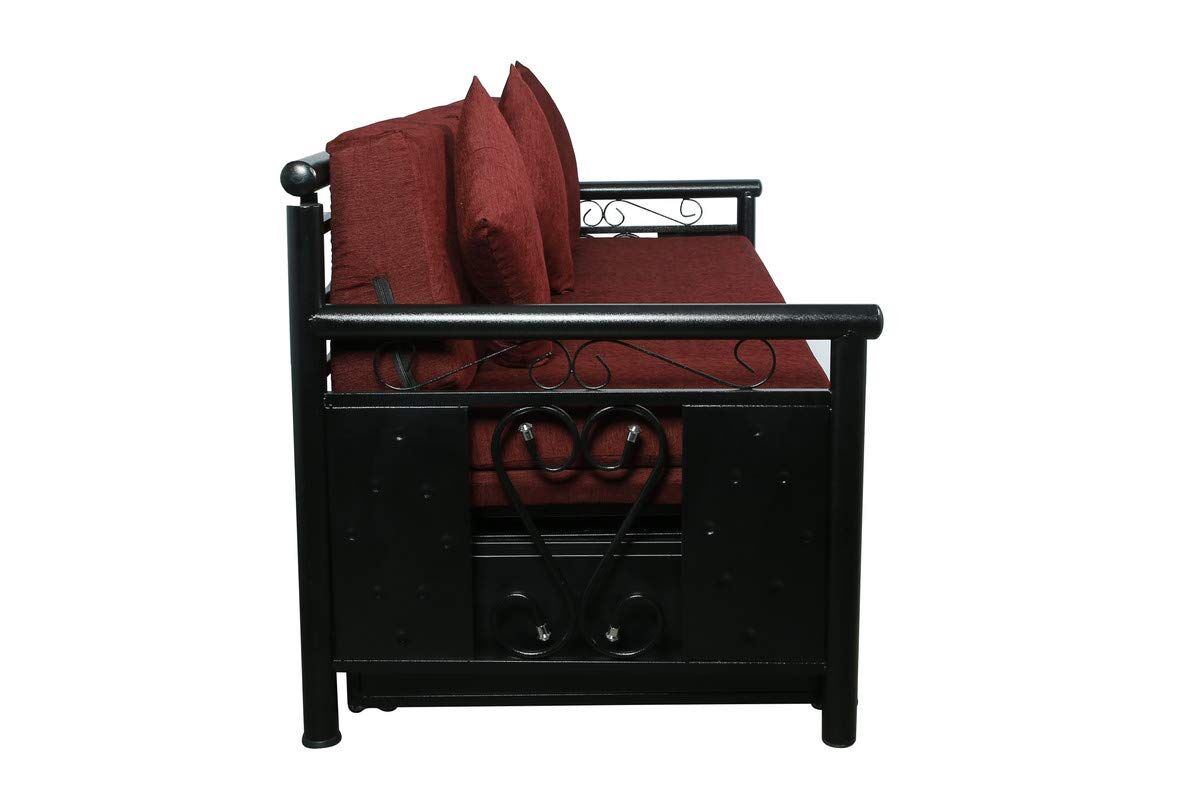Metal Sofa Cum Bed with Hydraulic Storage King Size Bed Texture Finish - Colour Black by A1 Star Furniture.|A1SFSC05| - Image 5