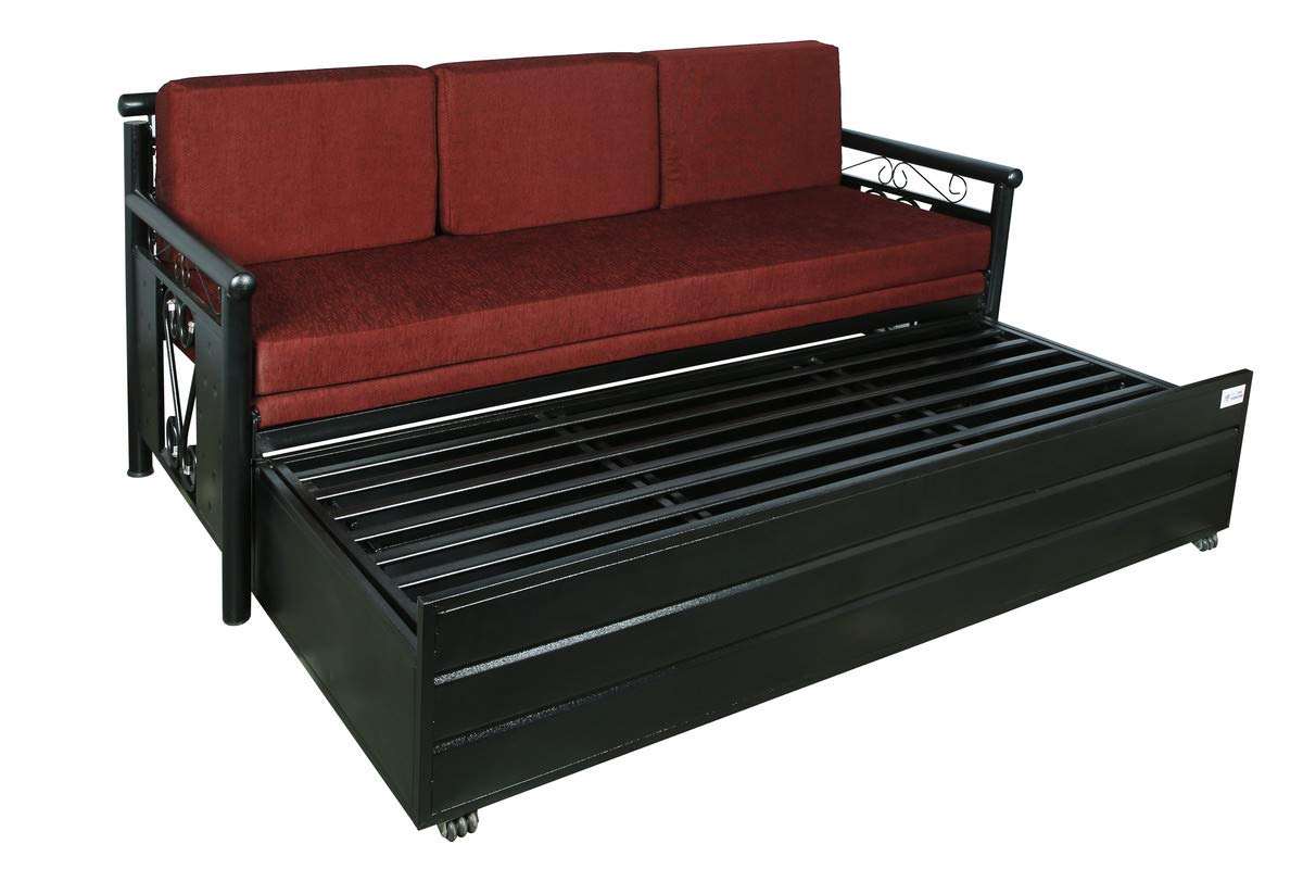 Metal Sofa Cum Bed with Hydraulic Storage King Size Bed Texture Finish - Colour Black by A1 Star Furniture.|A1SFSC05| - Image 7