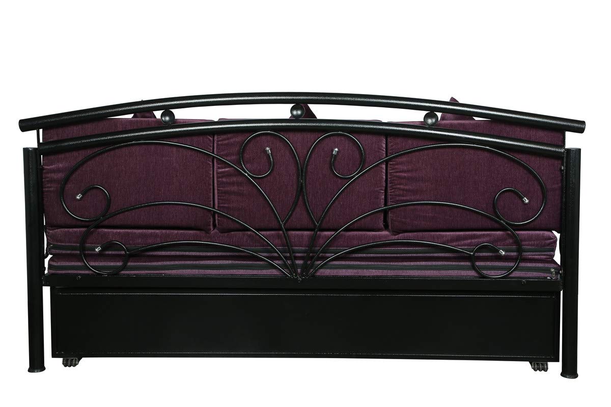 Metal Sofa Cum Bed with Hydraulic Storage King Size Bed Texture Finish - Colour Black by A1 Star Furniture.|A1SFSC18| - Image 6