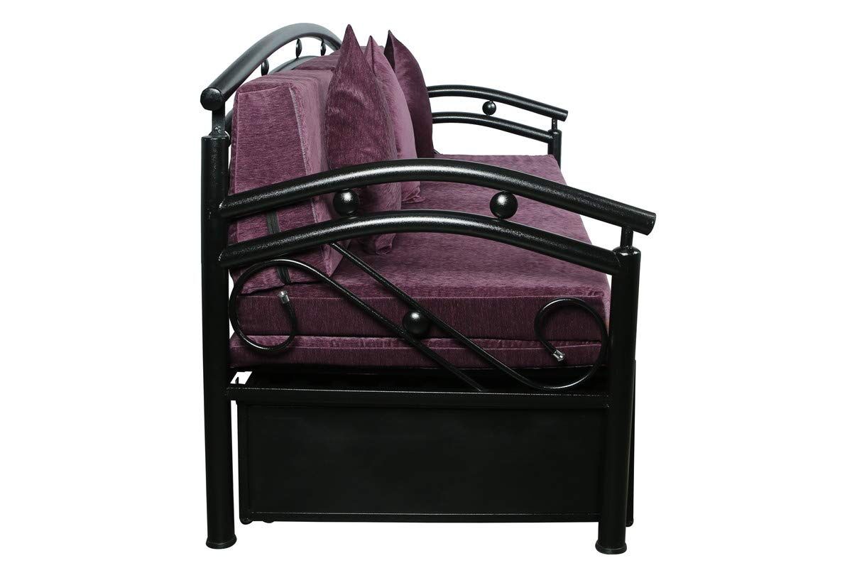Metal Sofa Cum Bed with Hydraulic Storage King Size Bed Texture Finish - Colour Black by A1 Star Furniture.|A1SFSC18| - Image 7
