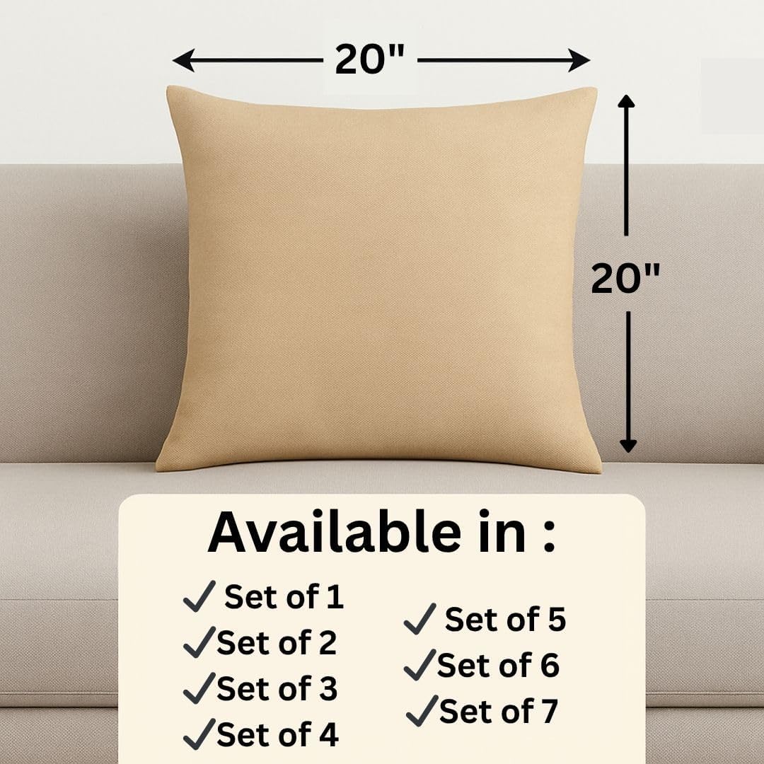 Jute Cushion Cover 20x20 Inch – Set of 6 Decorative Throw Pillow Covers for Sofa, Couch or Bed – Designer Printed Square Cushion Covers – Home Décor(Multi) - Image 7