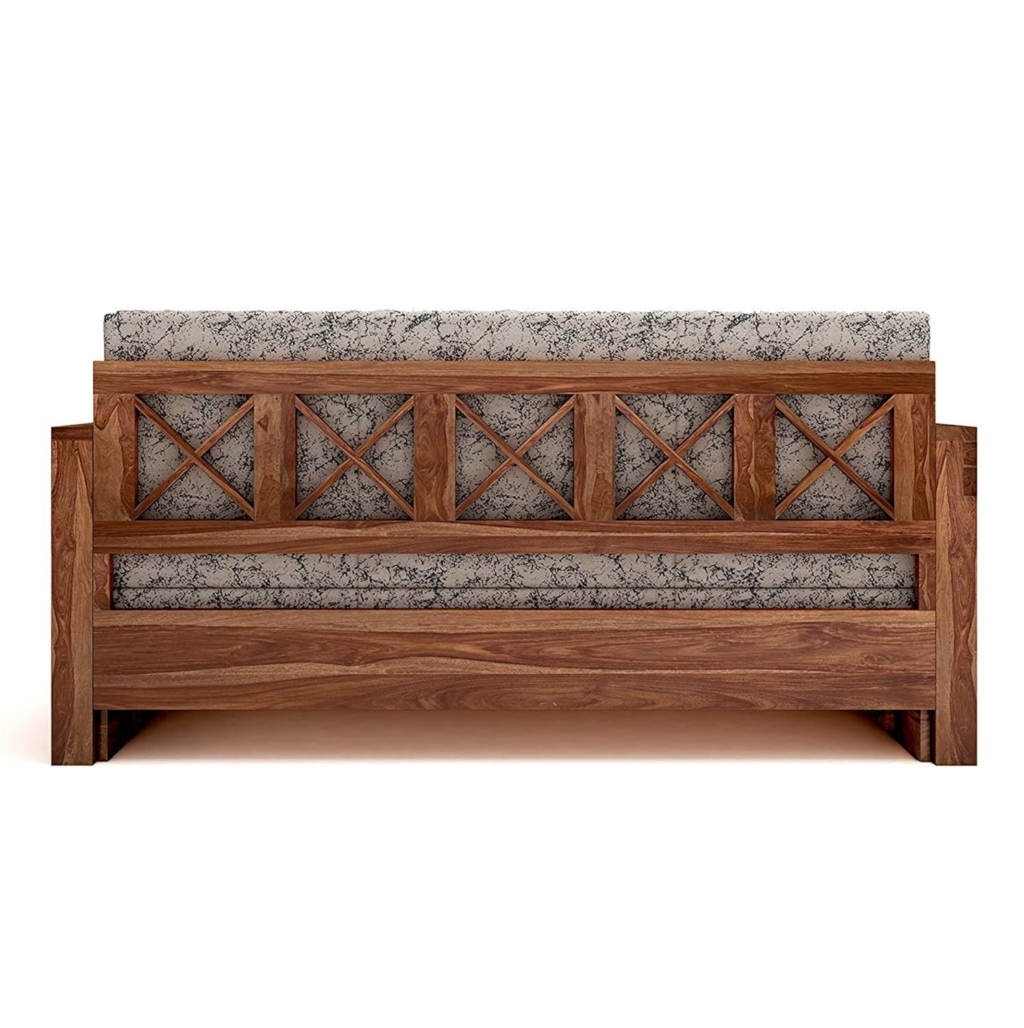 Wooden Twist Wooden Sofa Cum Bed for Living Room Home (Teak Wood) - Image 8