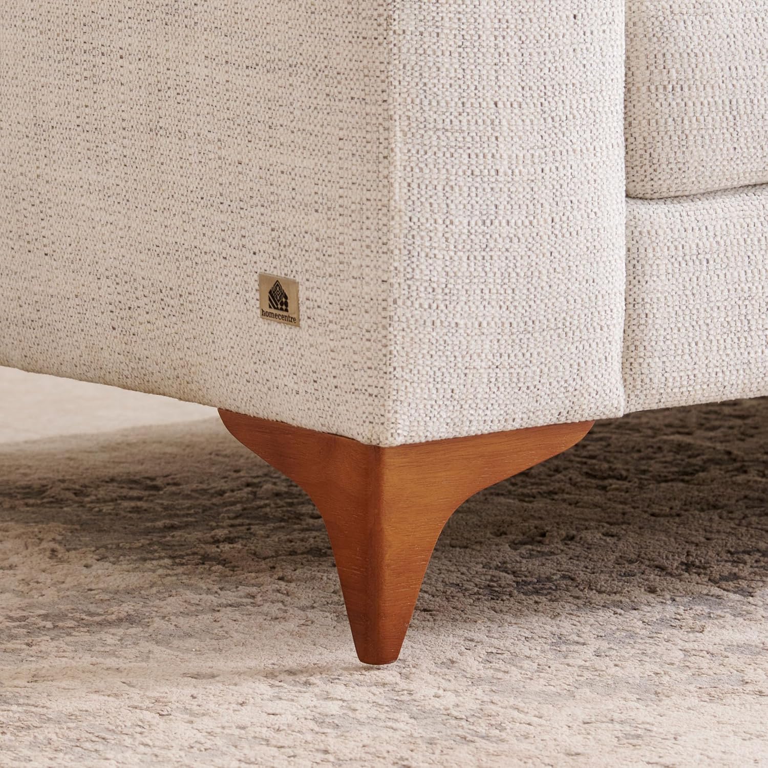 Home Centre 6 Seater Quebec Fabric Sofa Set| Fabric Sofa Set| (Beige) |Two Year Warranty - Image 5