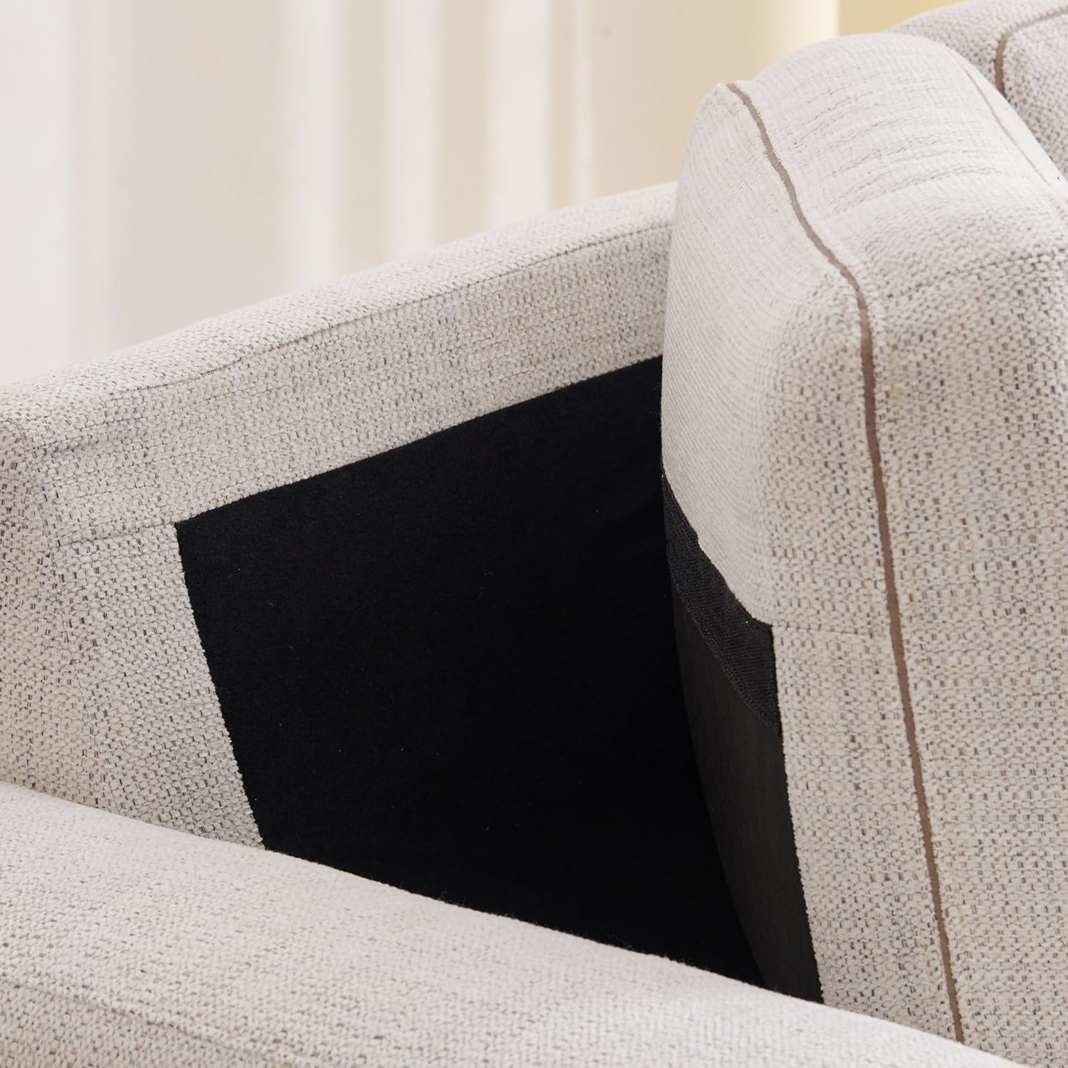 Home Centre 6 Seater Quebec Fabric Sofa Set| Fabric Sofa Set| (Beige) |Two Year Warranty - Image 8