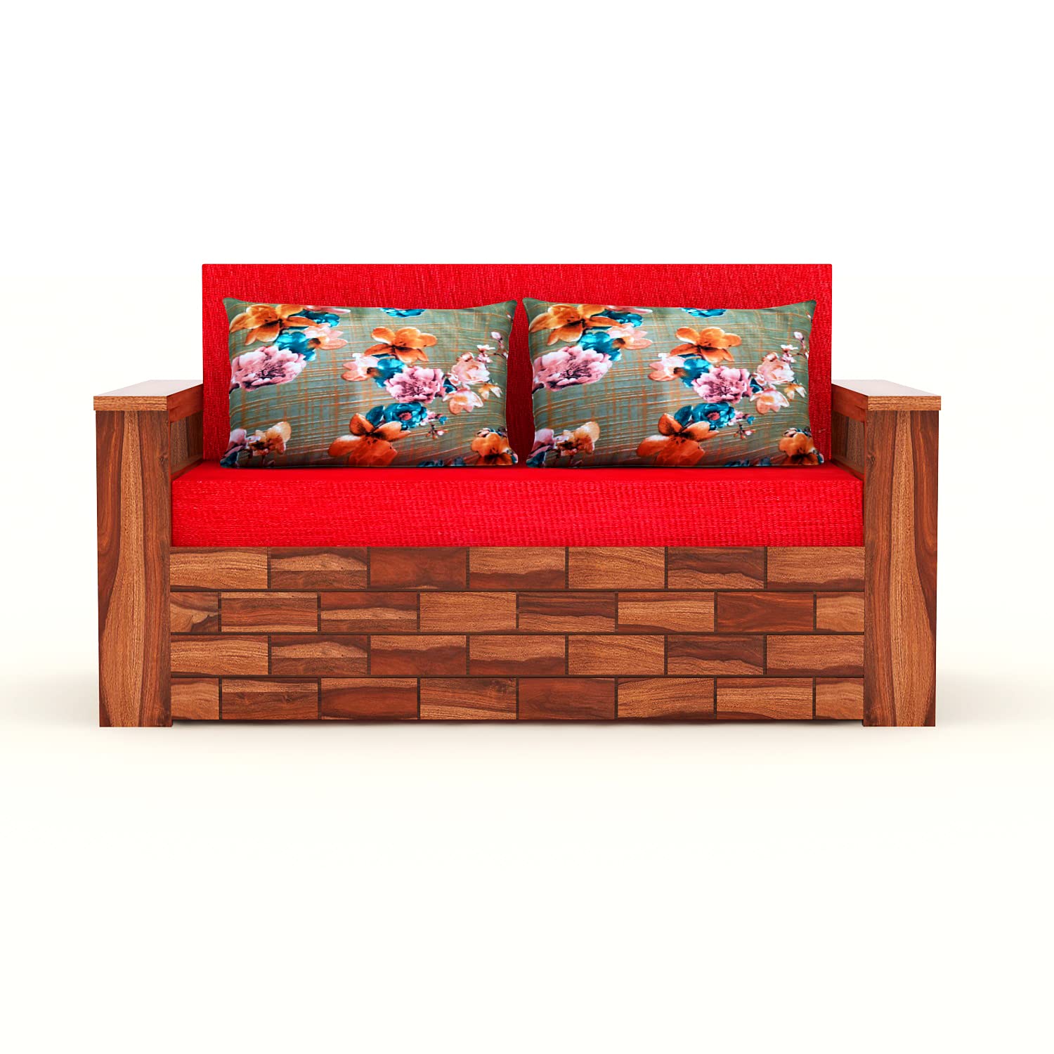 Solid Sheesham Teak Wood 2 Seater Sofa Cum Bed for Home | Sofa Cums Bed for Living Room Wooden | Sofa Bed with Storage | Without Pillow | 2 Seater, Honey Finish - Image 6