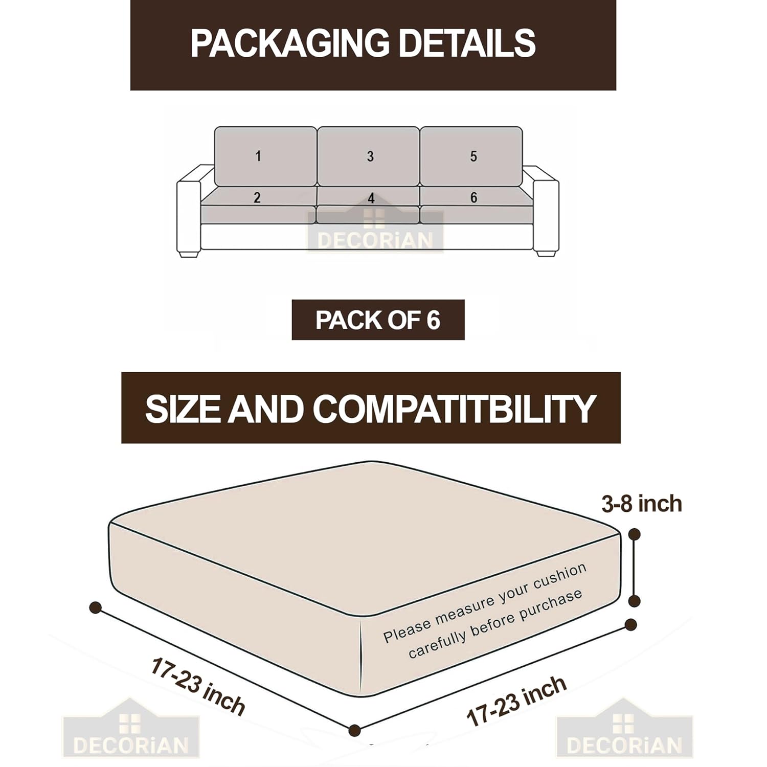 Decorian Soft Velvet Stretchable Printed Solid Sofa Slipcovers, Wooden Sofa Seat Cover, Sofa Back Cushion Covers (Pack of 6, Abstract Shapes) - Image 6