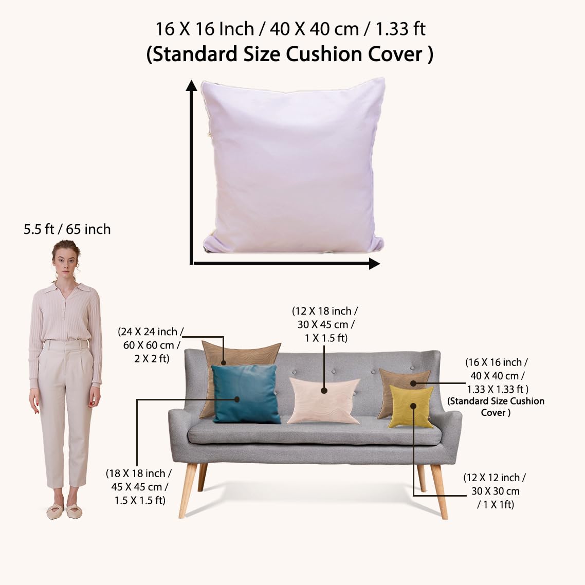 STITCHNEST Set of 5 Polycotton Cushion Covers – 16x16 Inches – Multicolor Cartoon Animal Print – Cute & Fun Throw Pillow Covers for Kids Room, Sofa & Home Decor - Image 4