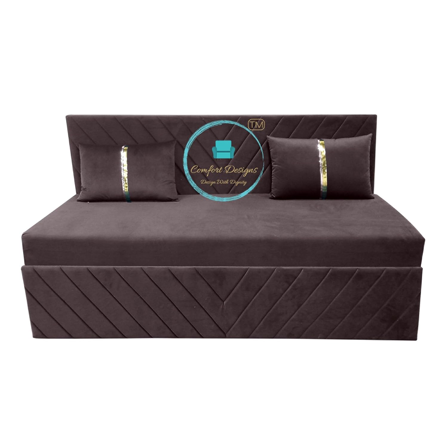 Comfort Designs Verona Textured Premium Polyester Fabric 4 Seater Sofa Cumbed for Living Room, Functional Storage, Soft, Lightweight, Comfortable Sofa - Image 2